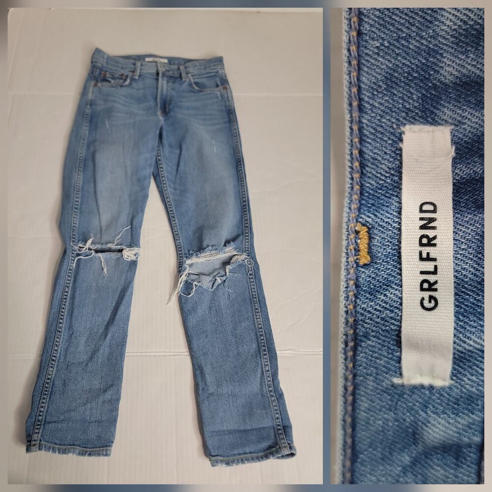 GRLFRND Naomi Jeans Sz 25 Petite Slim High Rise Distressed In I Will Survive